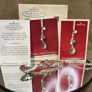 2003 Baby's First Christmas Silver-Plated Metal Hallmark Keepsake Ornament Spoon